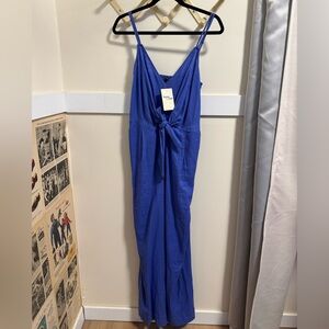 Blue Romper With Peek A Boo Tie In Front